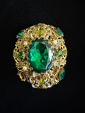 1950s West German Green Glass Brooch