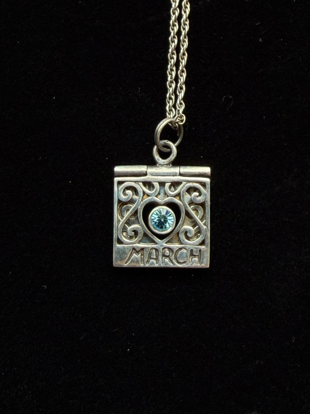 Sterling Silver +Aquamarine March Birthstone Necklace