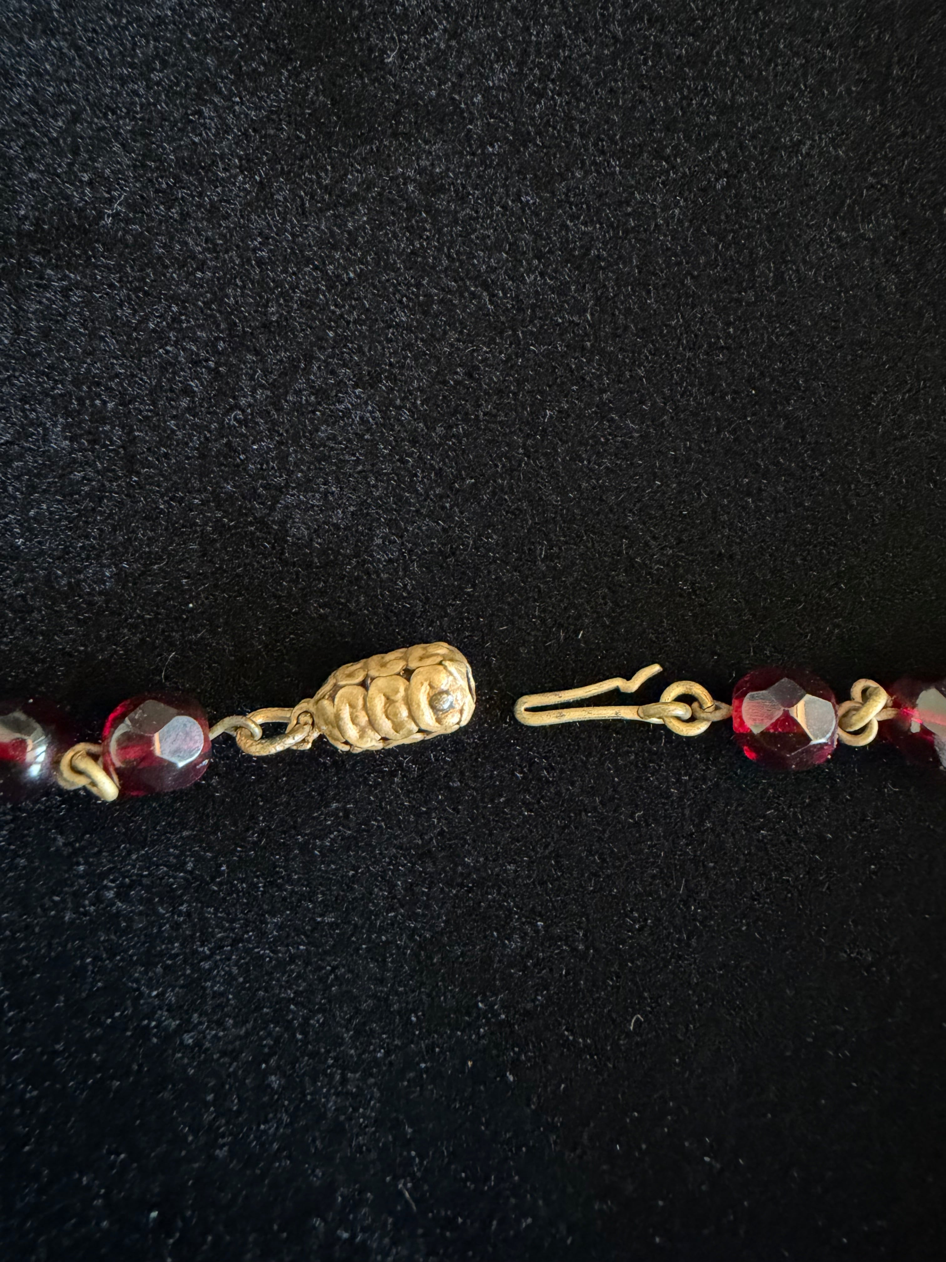 Victorian Garnet + River Pearl Necklace