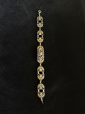 Art Nouveau Sterling Silver + Marcasite Filigree Bracelet