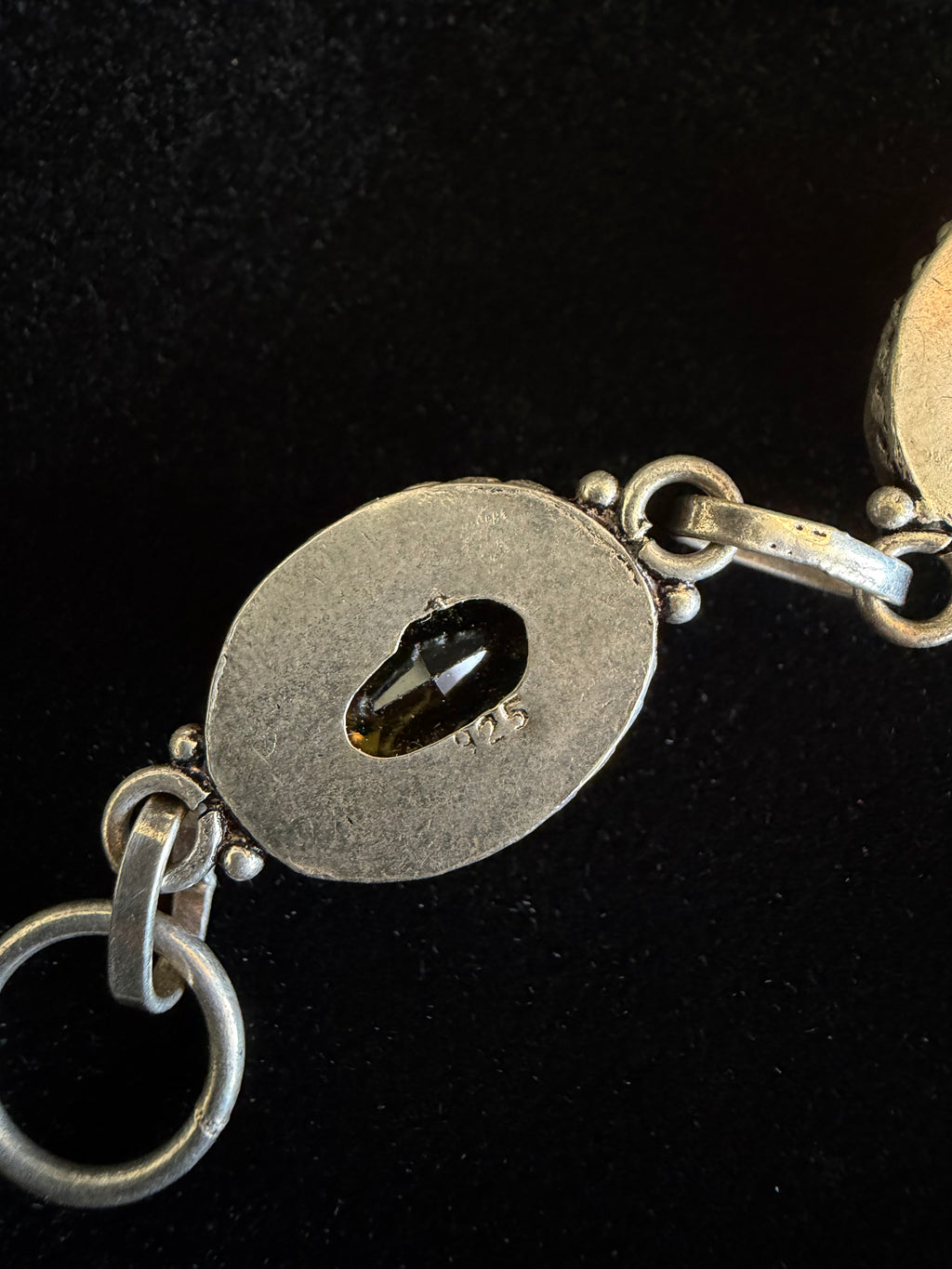 Sterling Silver + Citrine Glass Bracelet