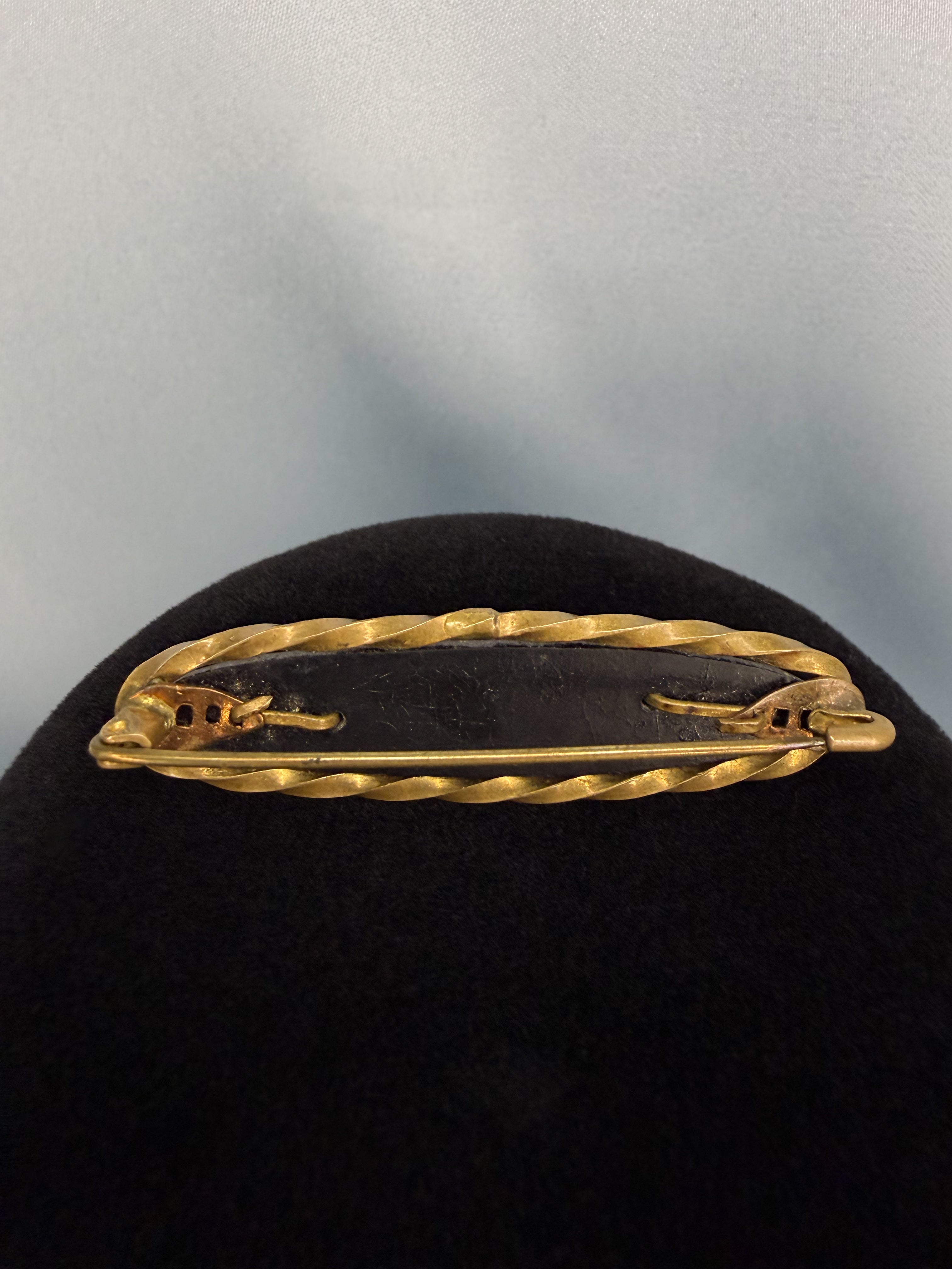 Victorian Vulcanite Mourning Brooch