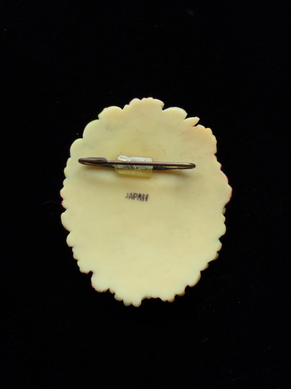 Japanese Celluloid Cameo Brooch