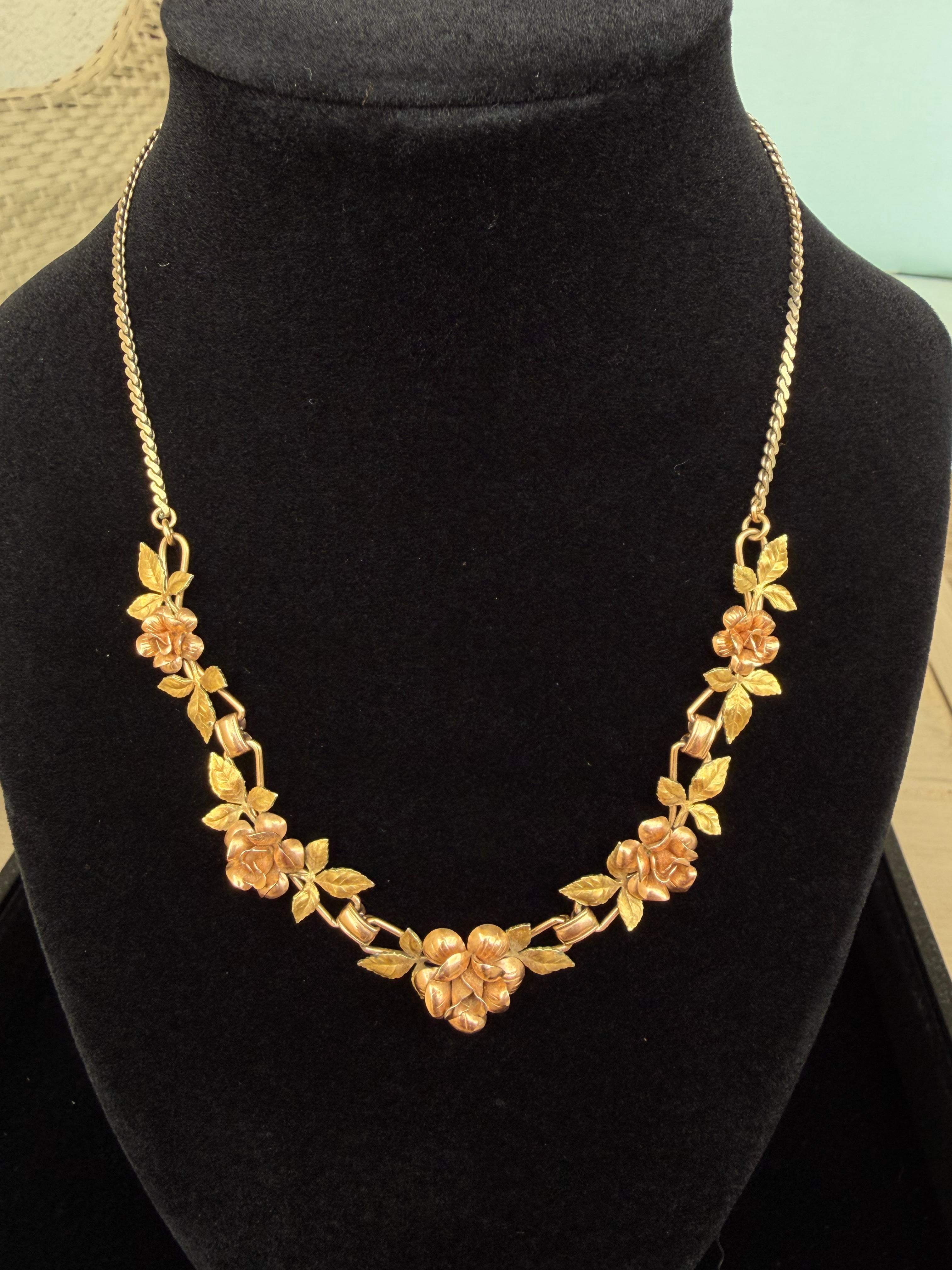 Krementz Rose Necklace