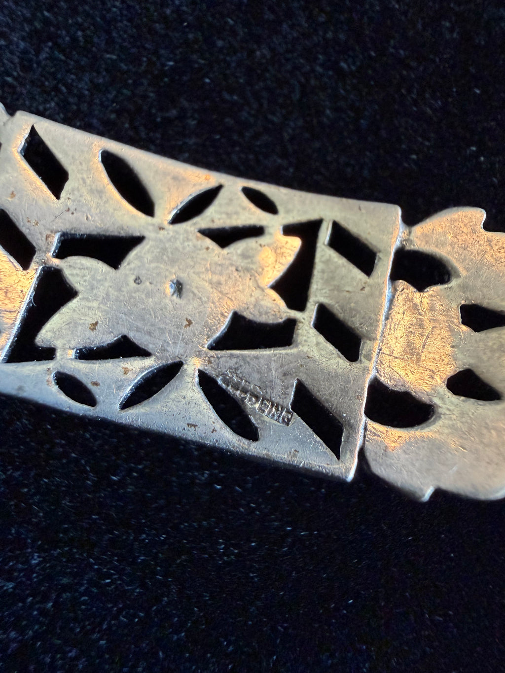 Art Nouveau Sterling Silver + Marcasite Filigree Bracelet