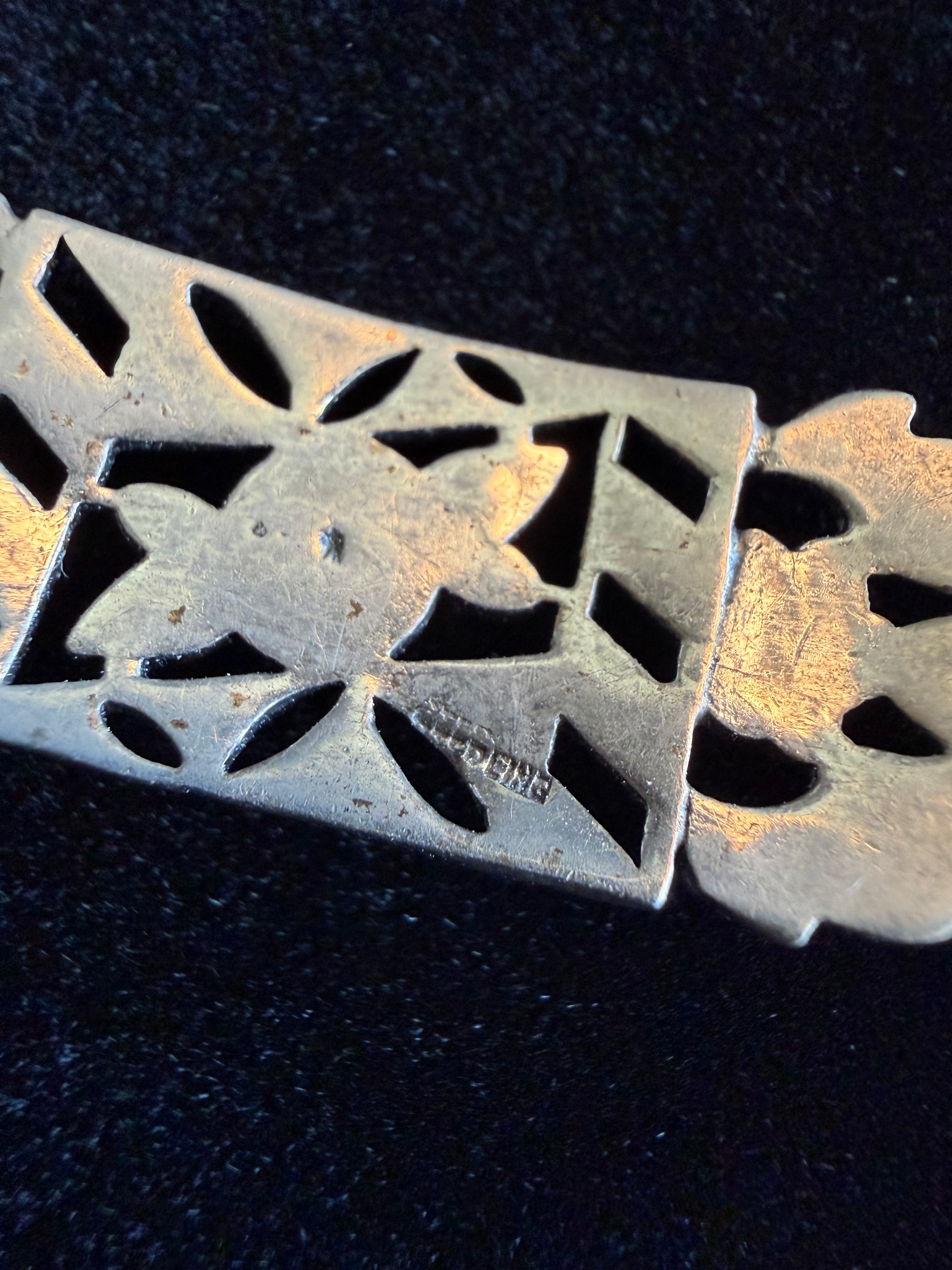 Art Nouveau Sterling Silver + Marcasite Filigree Bracelet